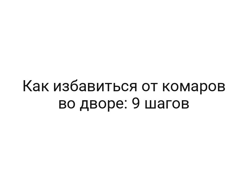Как избавиться от комаров во дворе: 9 шагов